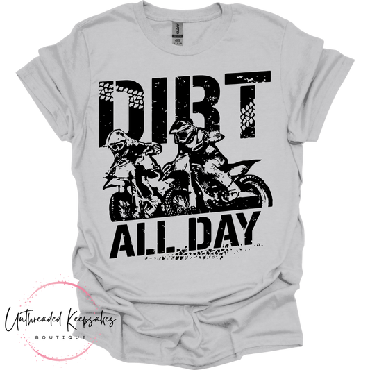 Dirt All Day Dirt Bike Graphic T-Shirt