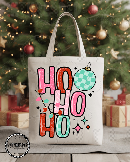 HO HO HO Retro Christmas Tote π
| Red, Green & Black Holiday Bag| Pink & Teal Holiday Bag