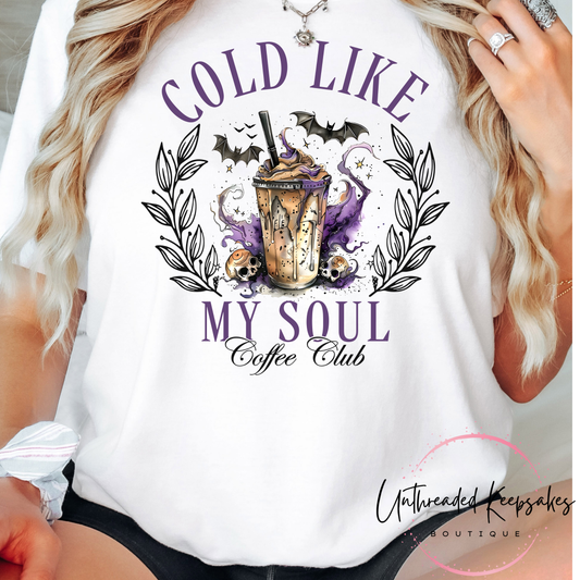 Cold Like My Soul Coffee Cute Halloween Graphic T-Shirt
