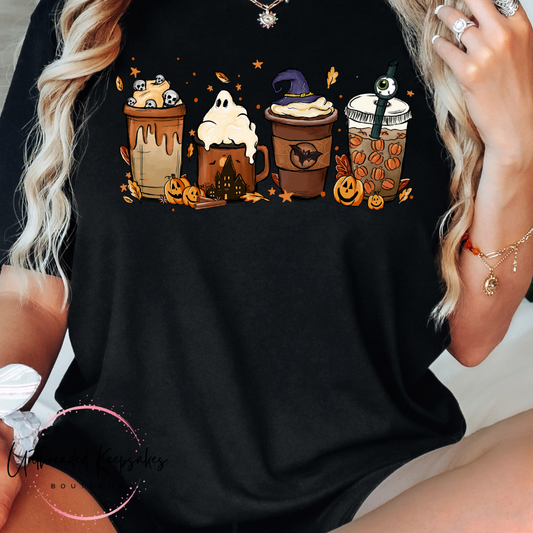 Coffee Halloween Cute Graphic T-Shirt