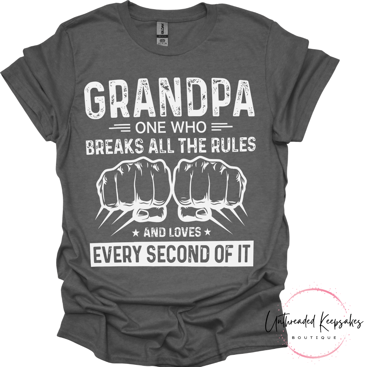Grandpa One Who Breaks All The Rules and Loves Every Second of It Graphic T-Shirt