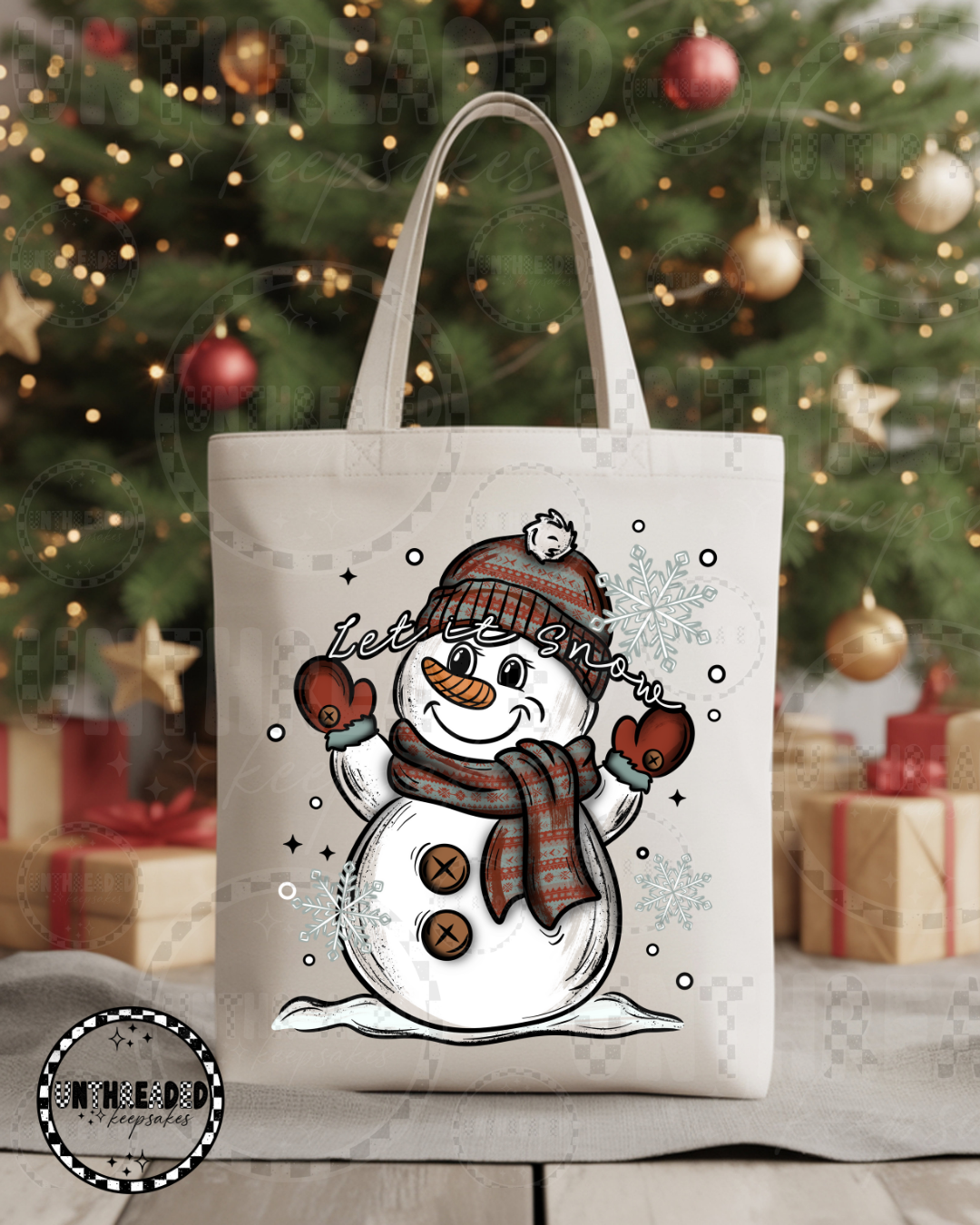 ☃️ Let It Snow Snowman Tote Bag ❄️ | Winter Holiday Bag