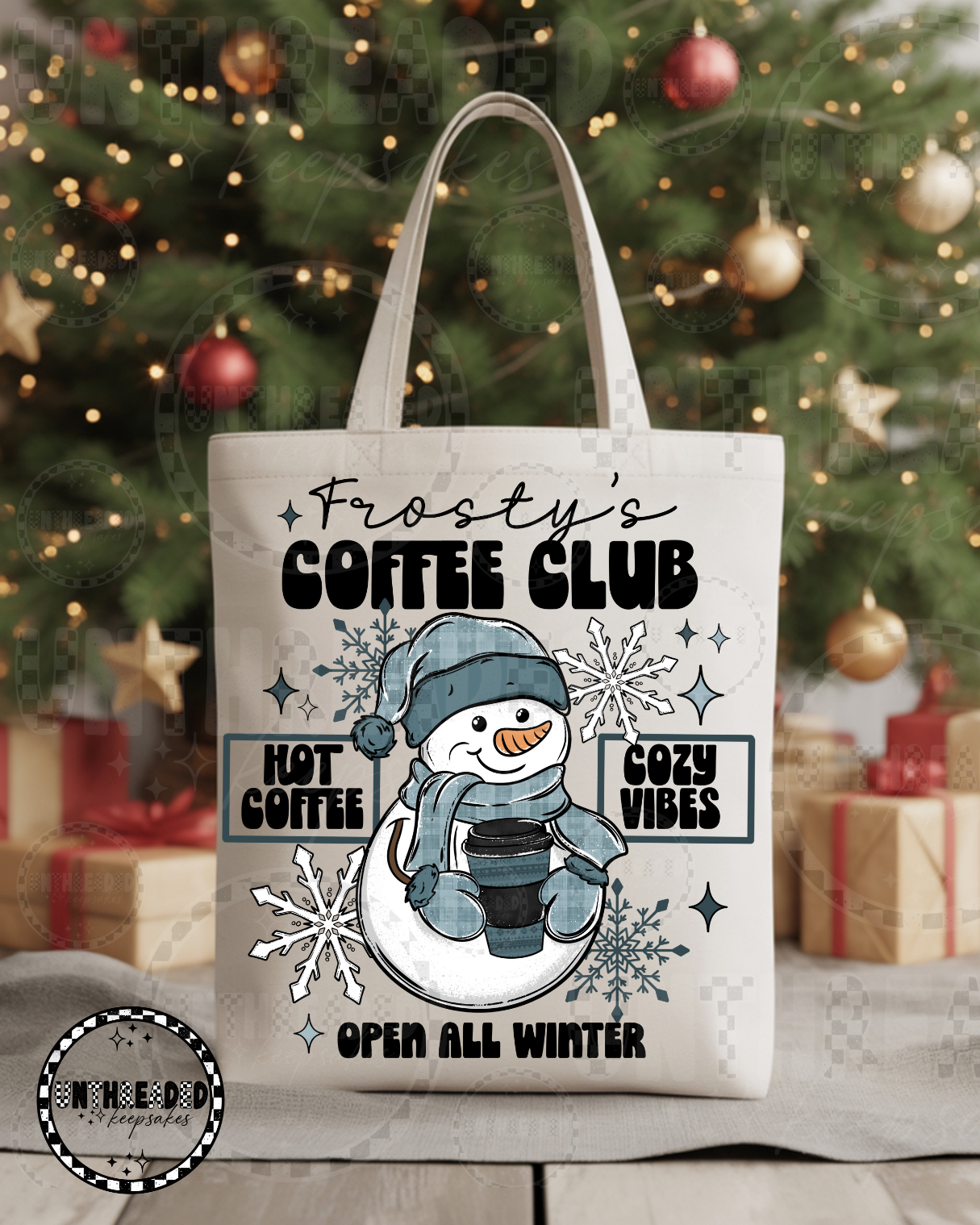 Frosty Coffee Club Canvas Tote Bag