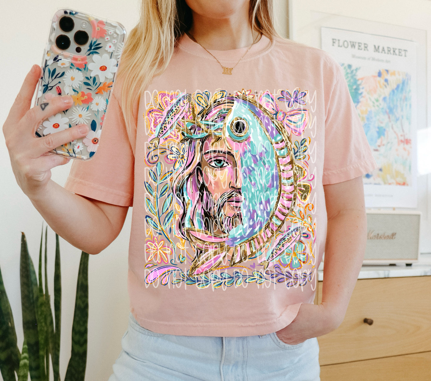 🎣 Jesus Fisher of Men Graphic Tee | Christian Fishing Shirt | Faith Based Coastal T-Shirt | Colorful Jesus Art Tee | Inspirational Religious Fishing Lover Gift ✝️🐟✨