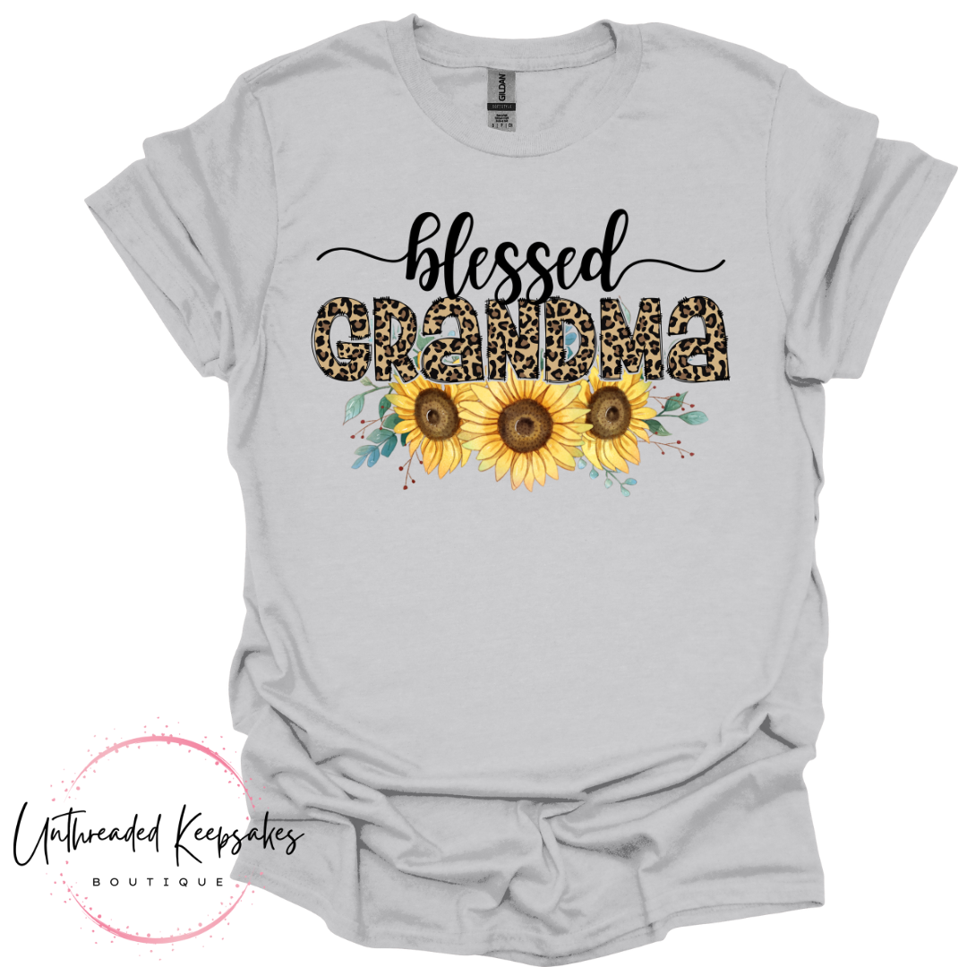 Blessed Grandma Sunflower Graphic T-Shirt