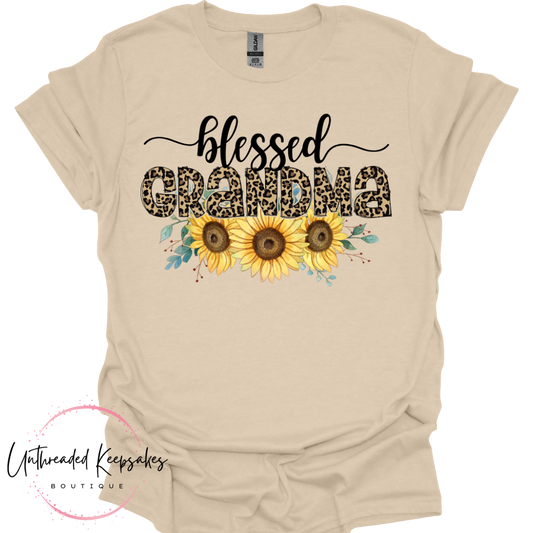 Blessed Grandma Sunflower Graphic T-Shirt
