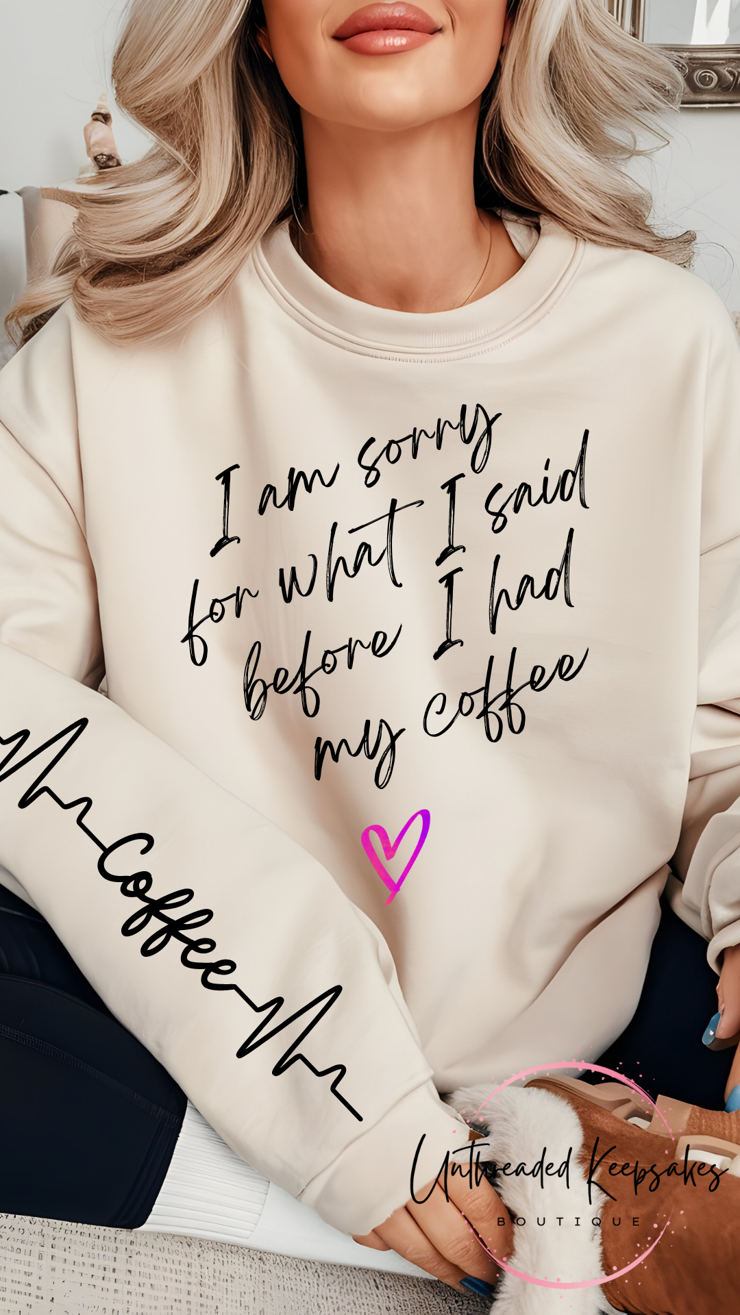Im Sorry Coffee Cute Funny Graphic Crewneck