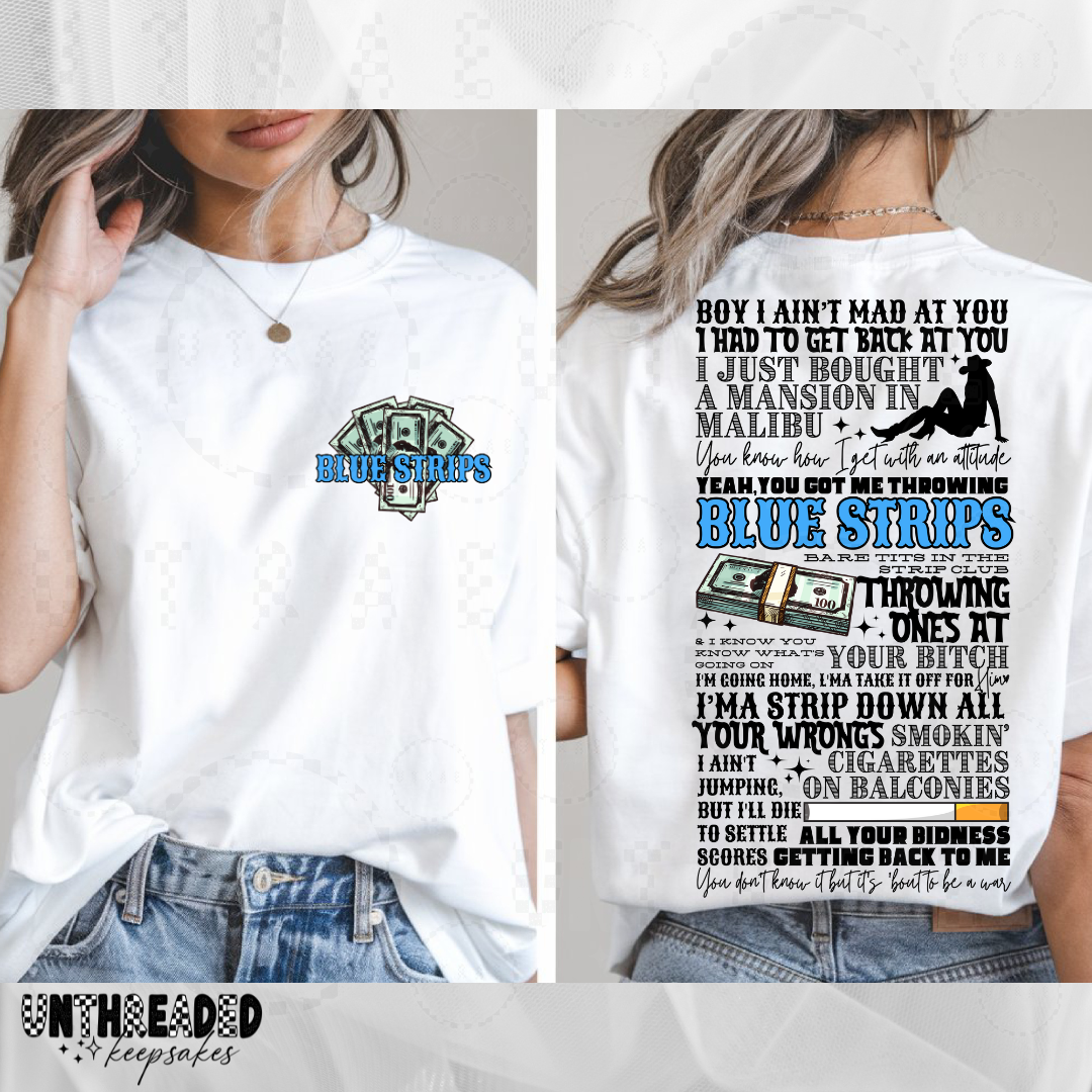 I Had to Get Back at You – Blue Strips Women's Graphic T-Shirt