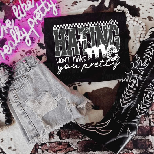 Hating Me Won’t Make You Pretty Graphic T-Shirt – Retro Grunge Statement Tee