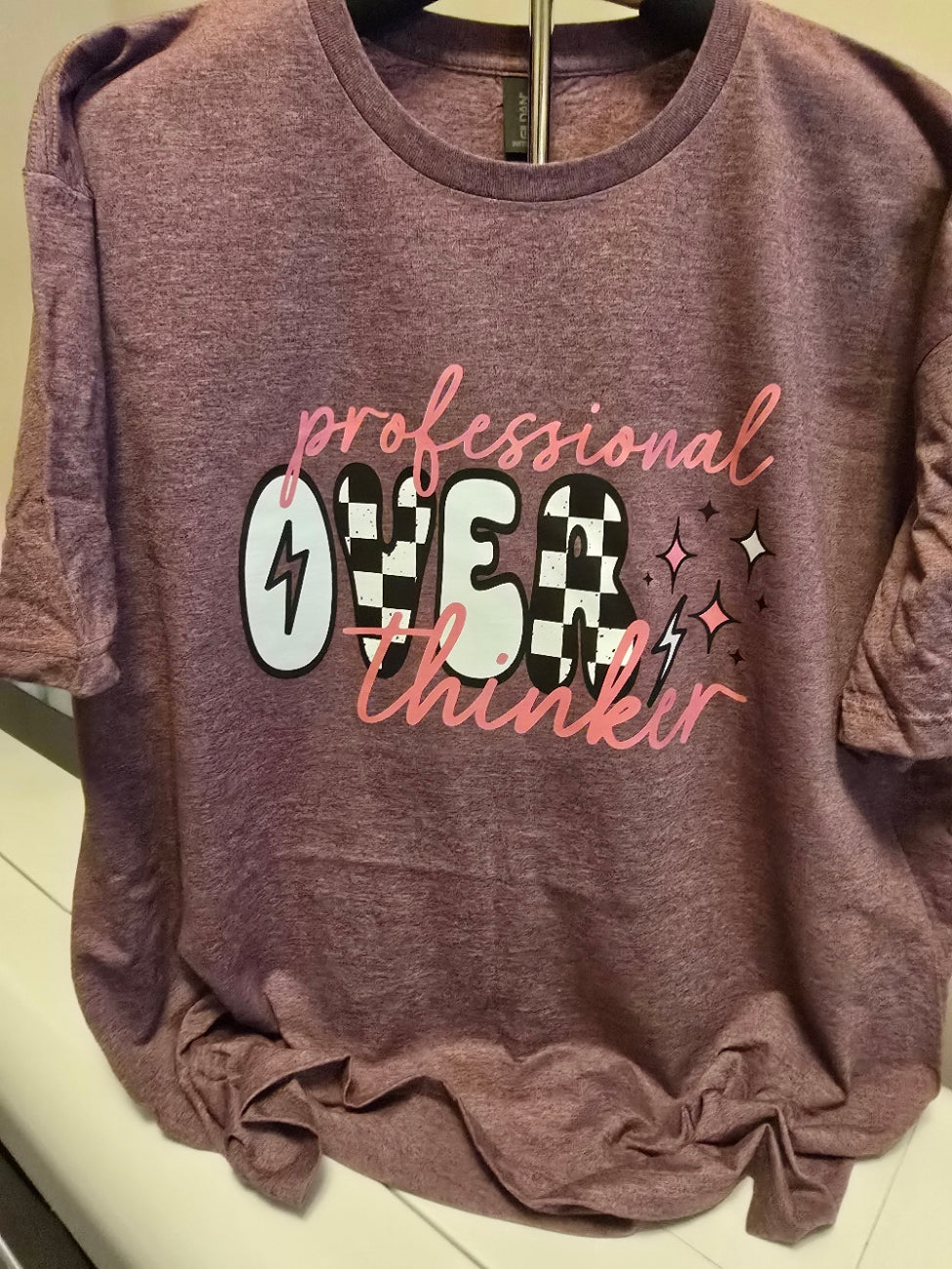 Professional Overthinker Tee – Maroon XL Women’s Graphic T-Shirt | Funny & Smart Shirt