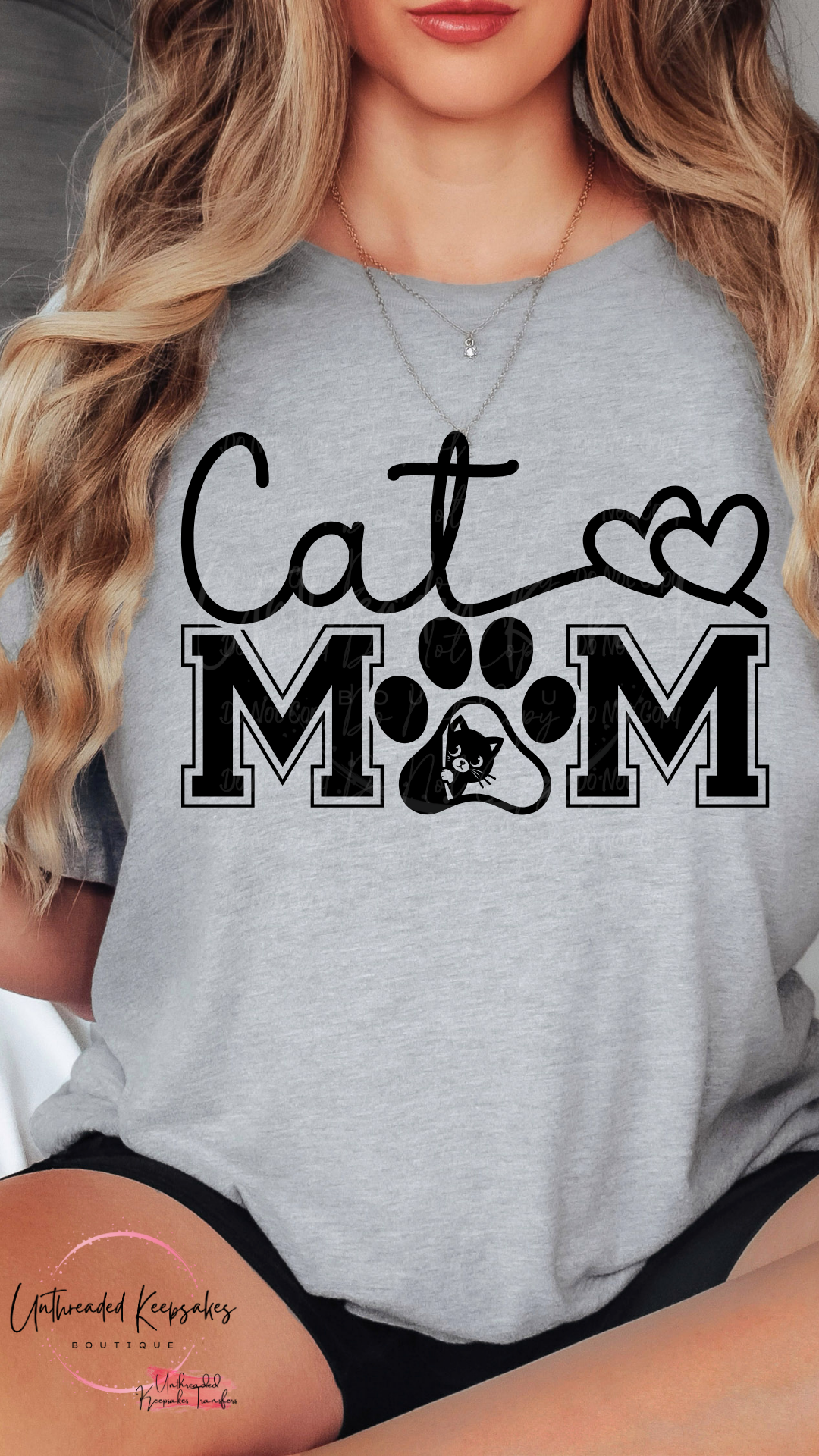 Cat Mom Cute Front and Back Graphic T-shirt