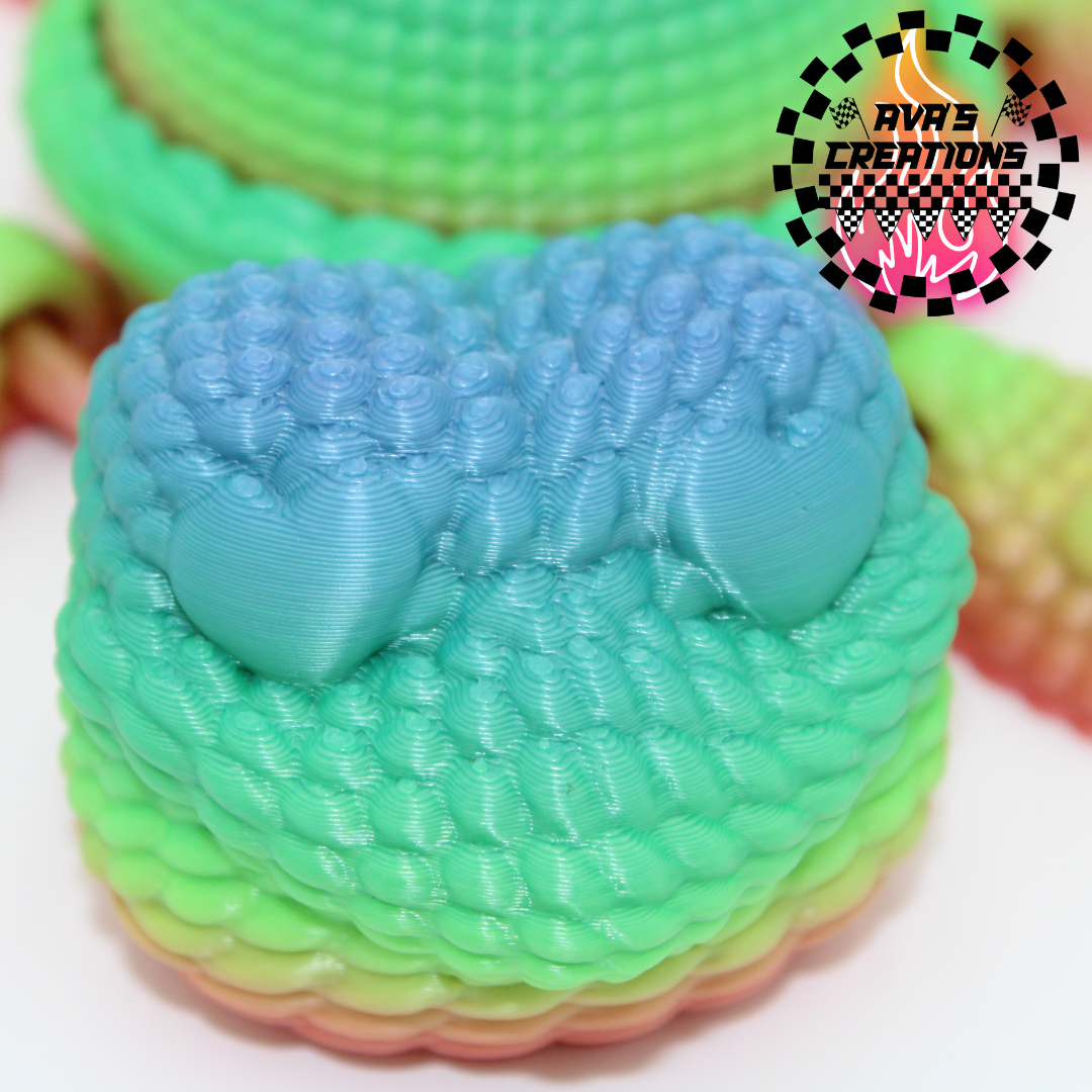 Rainbow Articulated Turtle Small Container