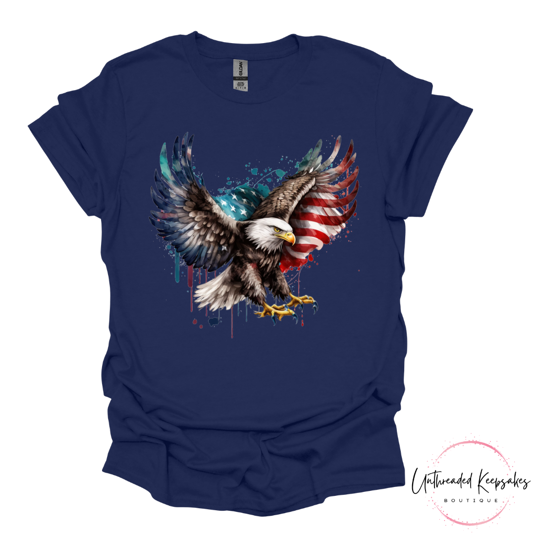 American Flag Eagle Graphic T-Shirt