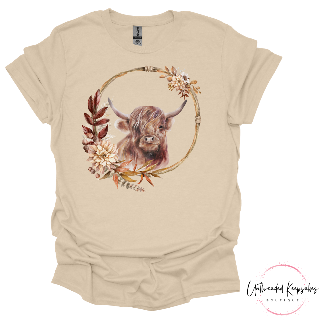 Cute Highland Cow Graphic T-Shirt