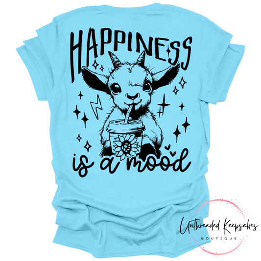 Happiness Is a Mood Goat Graphic T-shirt