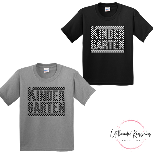 Grade Checkered Flag Gray Toddler/Youth Graphic T-Shirt