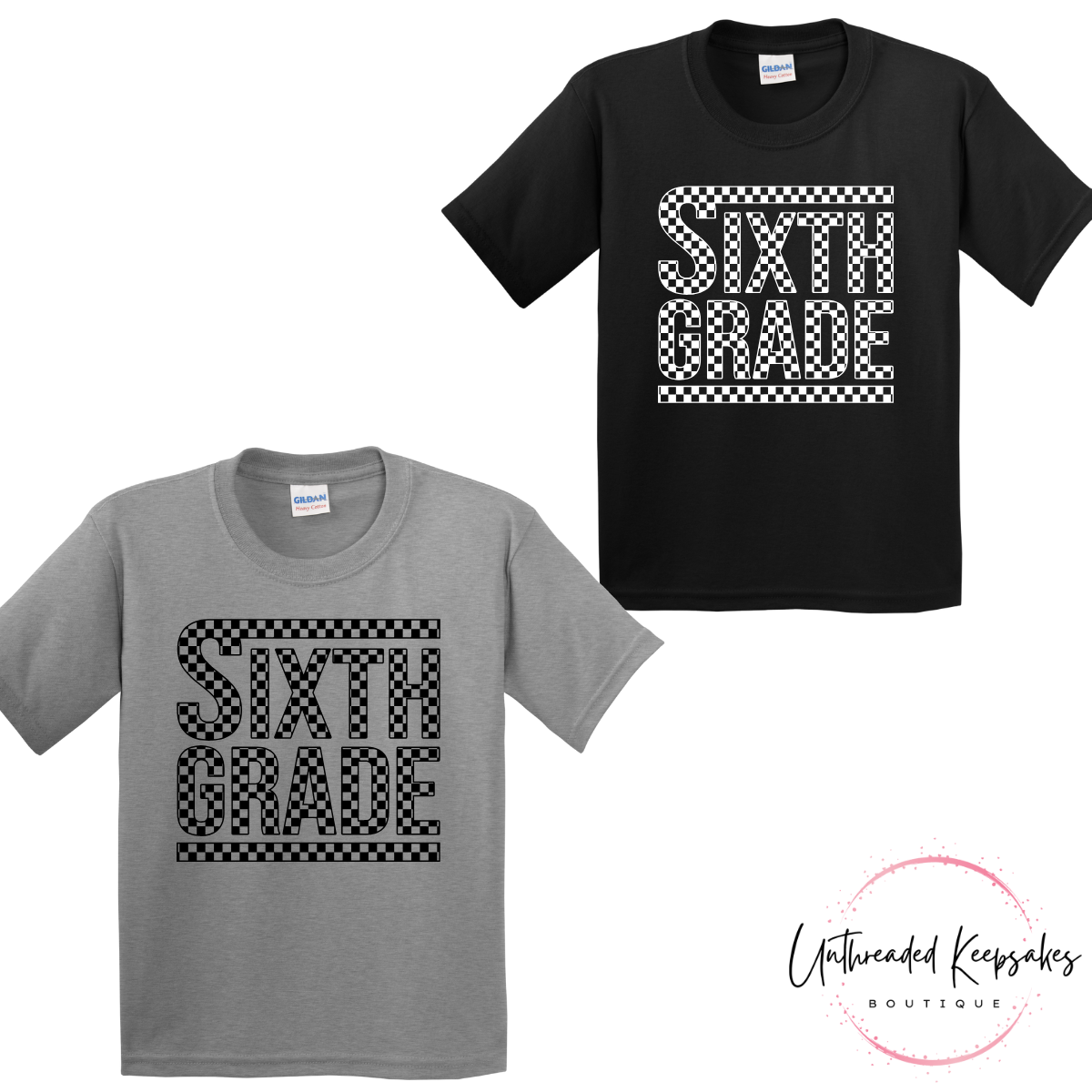 Grade Checkered Flag Gray Toddler/Youth Graphic T-Shirt