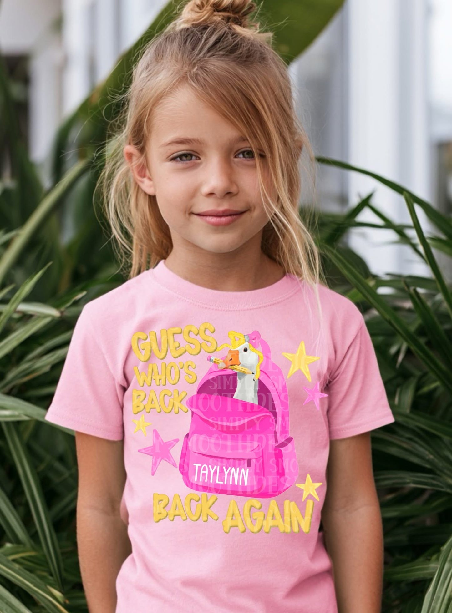 Personalized Guess Who's Back Duck Graphic T-Shirt | Back to School Teacher & Student Tee | Custom Name First Day of School Shirt | Unisex Graphic Tee