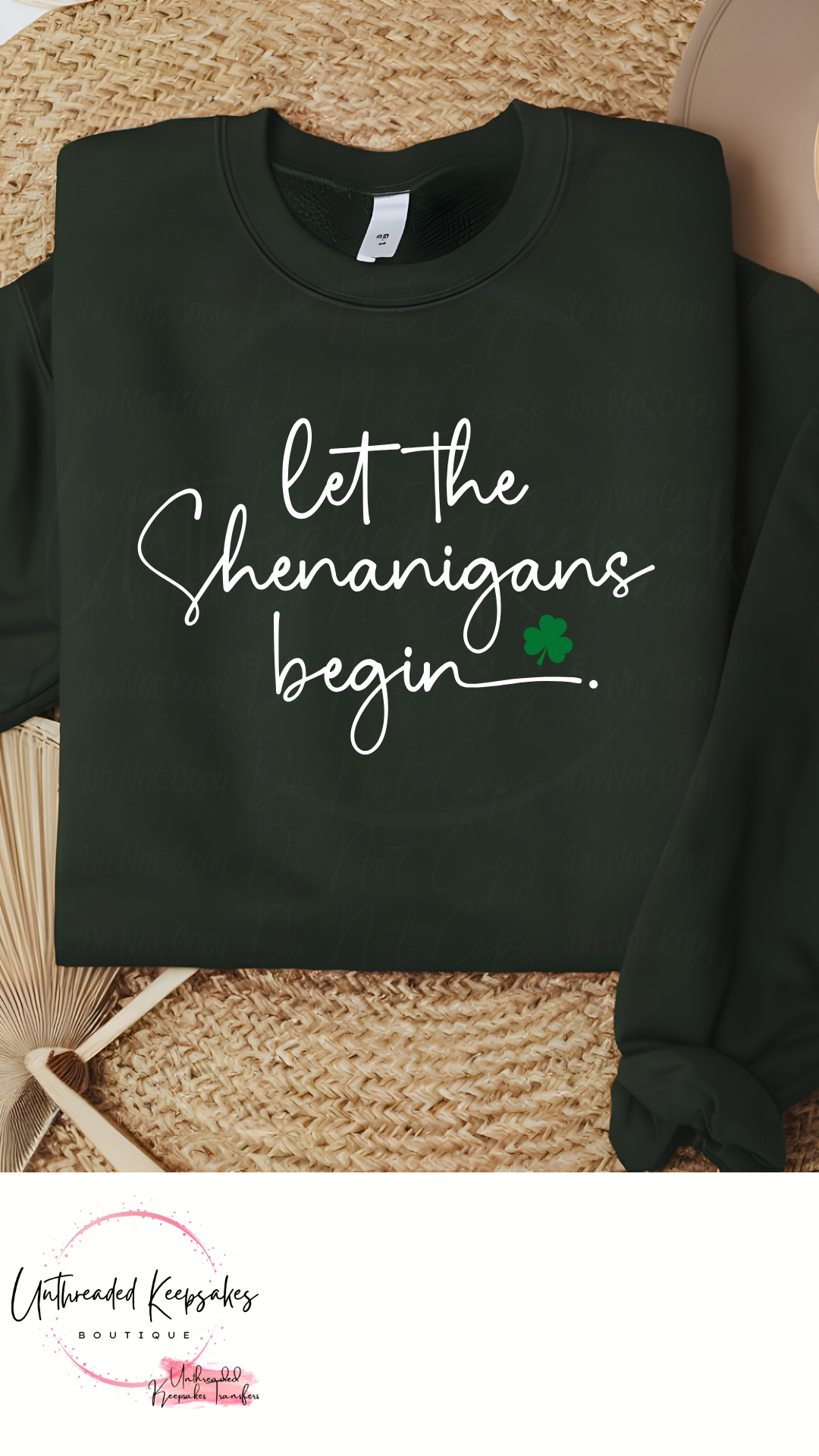 Let The Shenanigans Begin Cute St.Patrick's Day Women's Graphic Crewneck