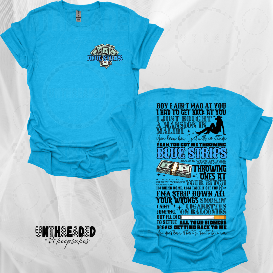 I Had to Get Back at You – Blue Strips Women's Graphic T-Shirt