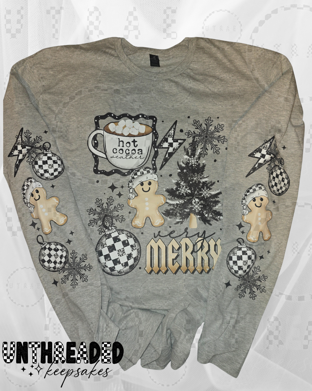 Hot Cocoa Weather • Very Merry Gingerbread Long Sleeve Shirt