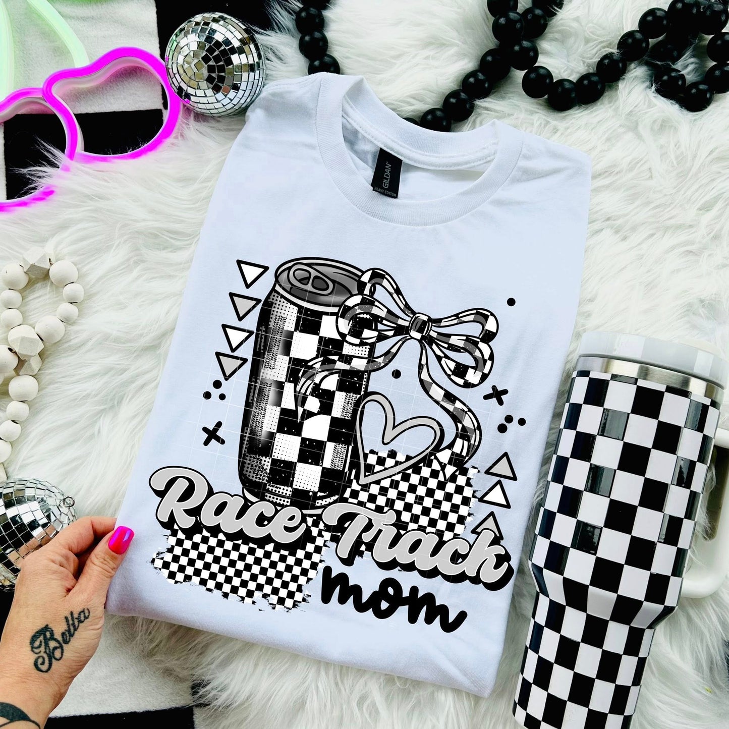 Race Track Mom Cute Womens Graphic T-Shirt