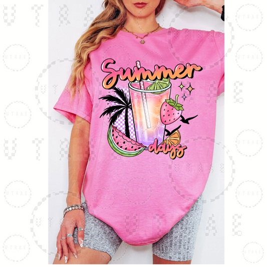 Summer Days Cute Womens Graphic T-Shirt