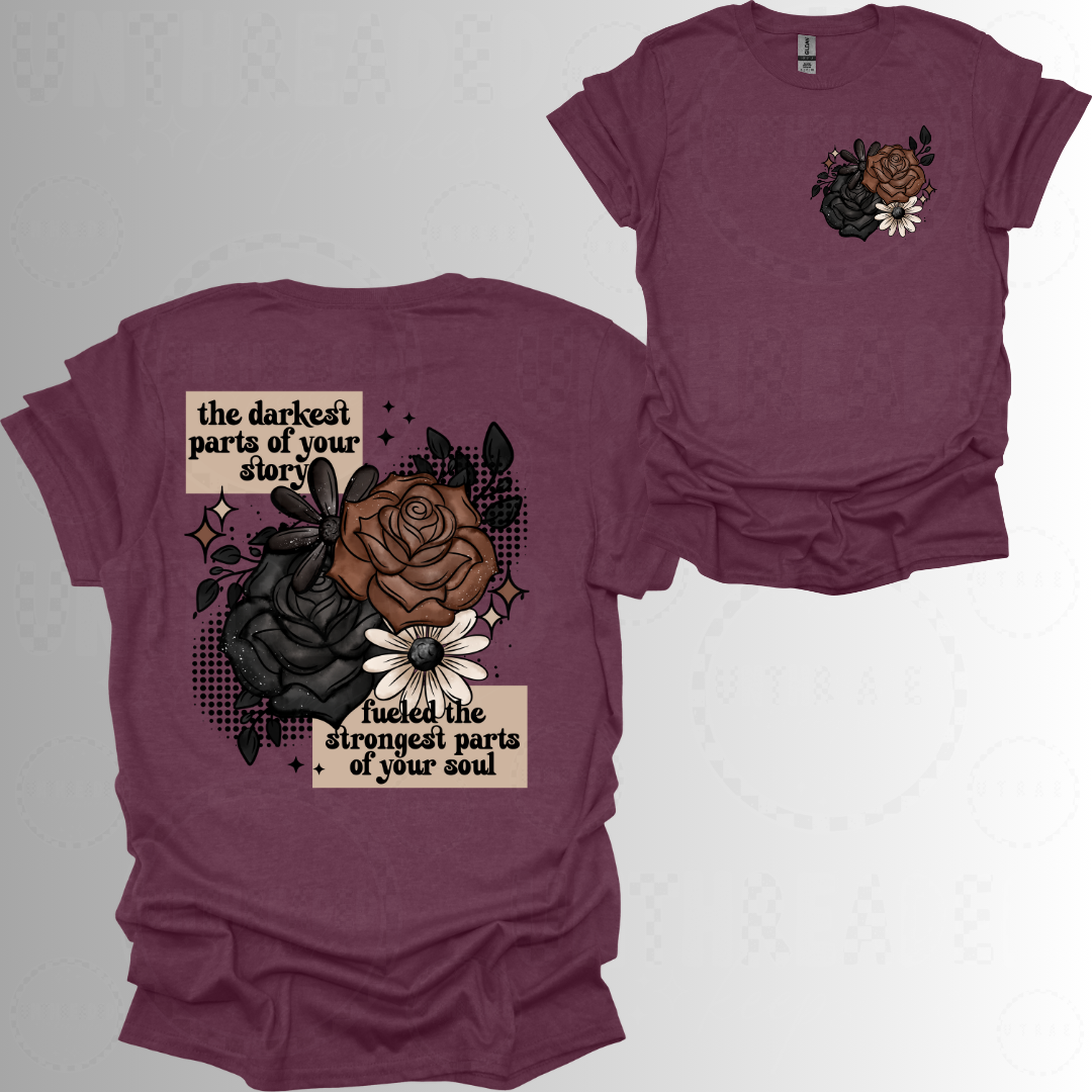 The Darkest Parts Of Your Story Cute Womens Graphic T-Shirt