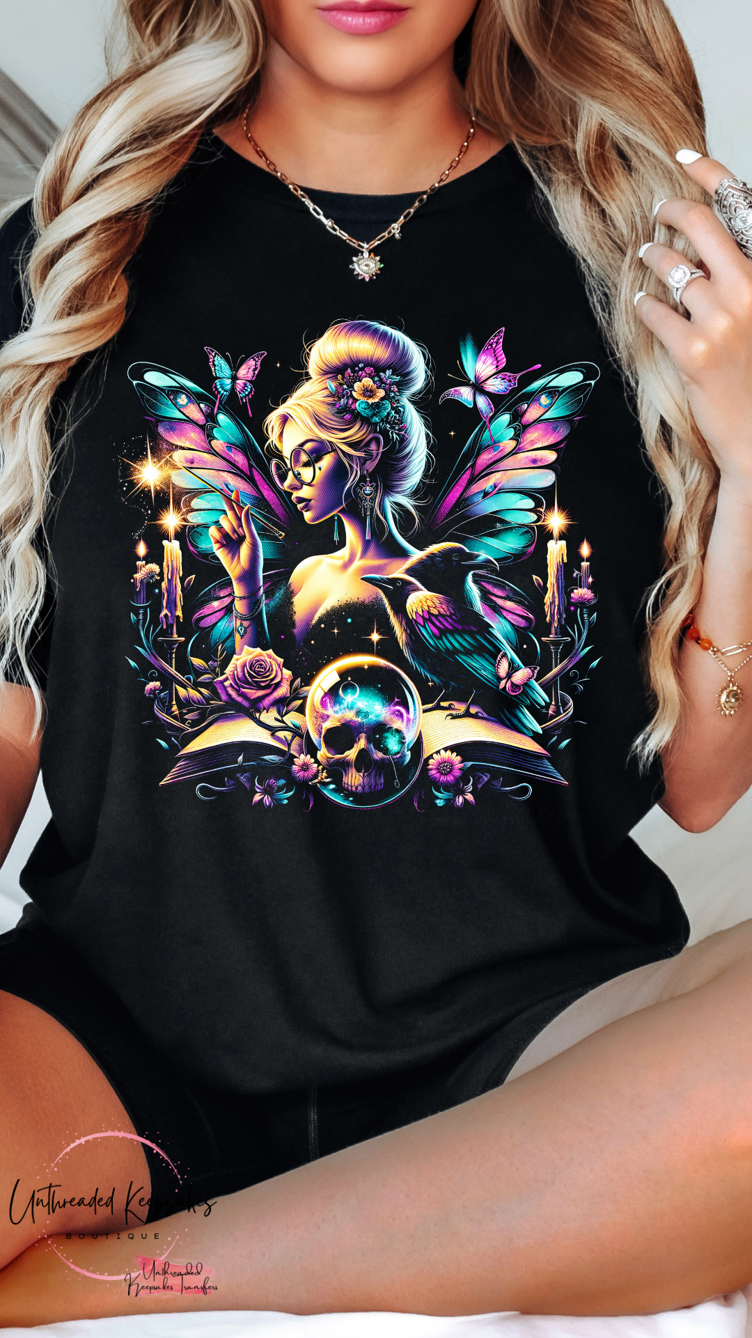 Mystical Butterfly Womens Graphic T-shirt