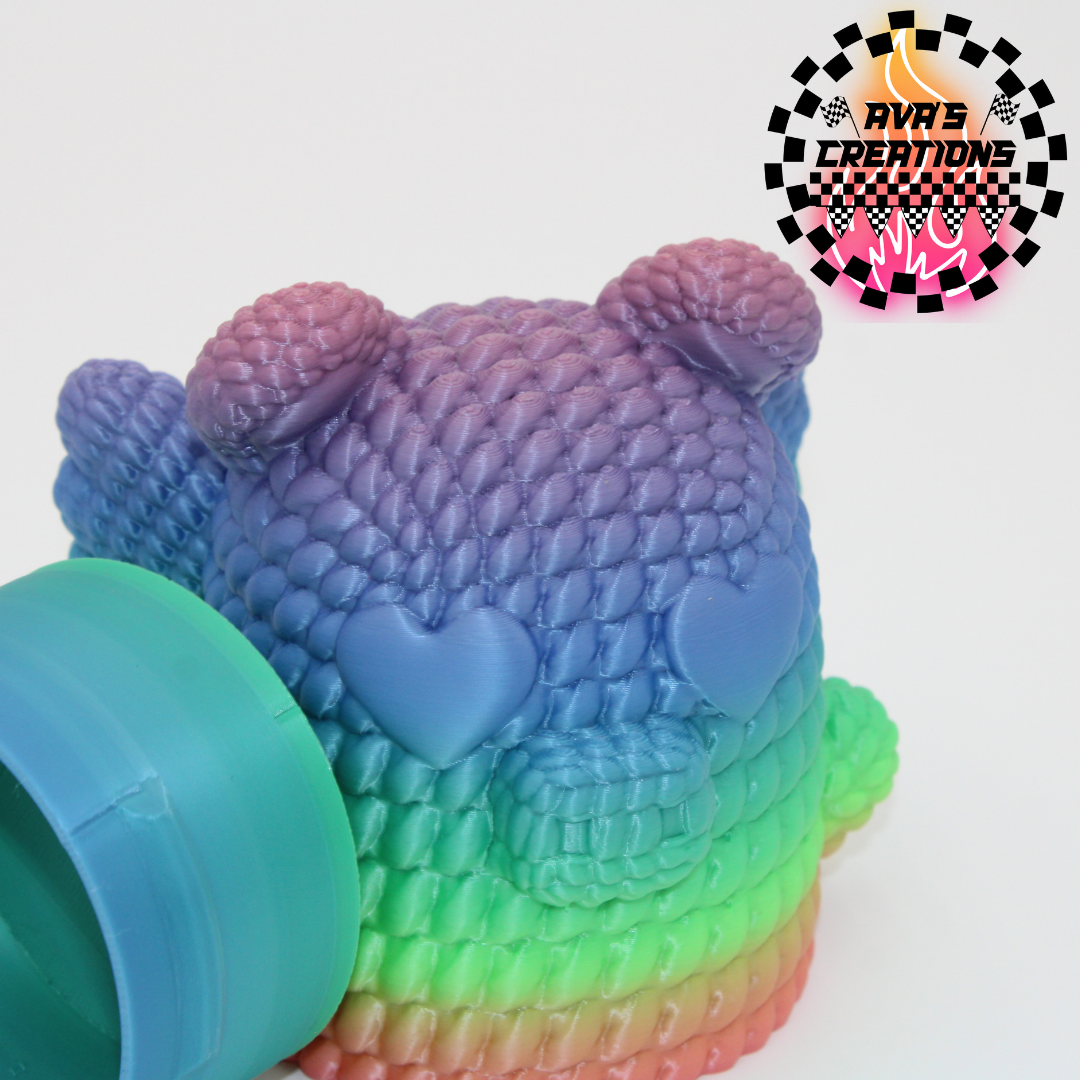 Rainbow Heart Bear Small Container