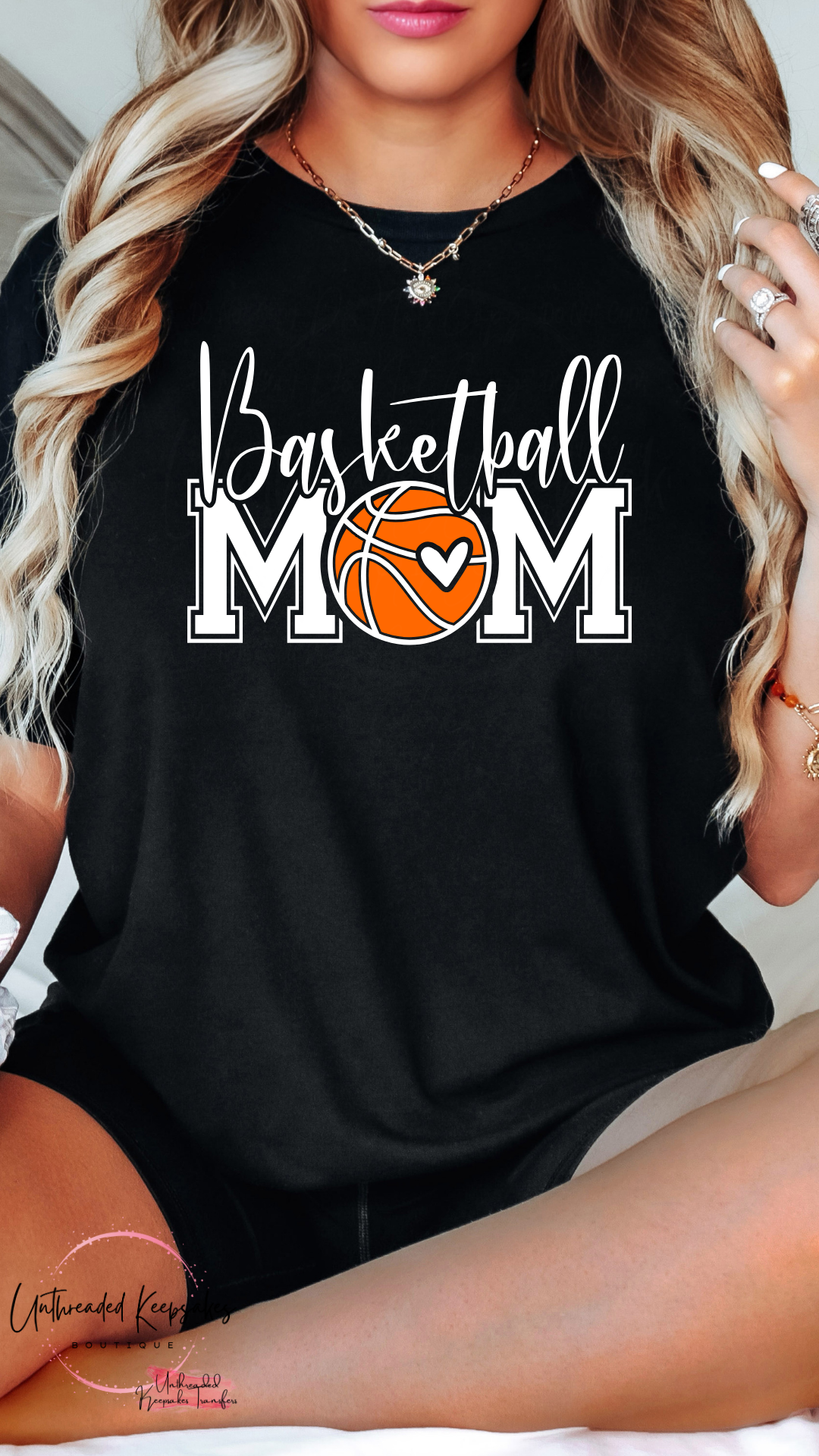 Basketball Mom Cute Front and Back Graphic T-shirt