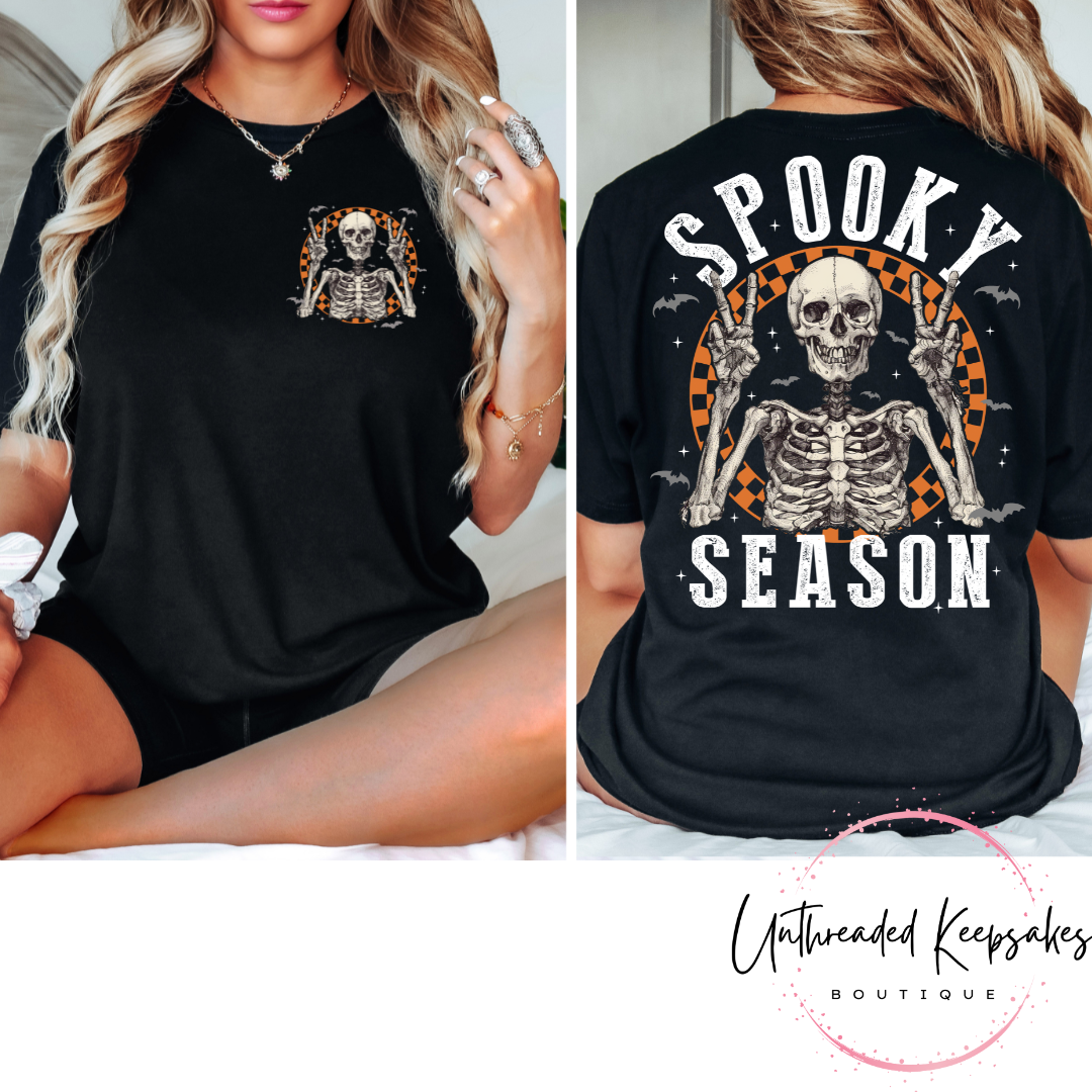 Spooky Season Skeleton Halloween Graphic T-Shirt
