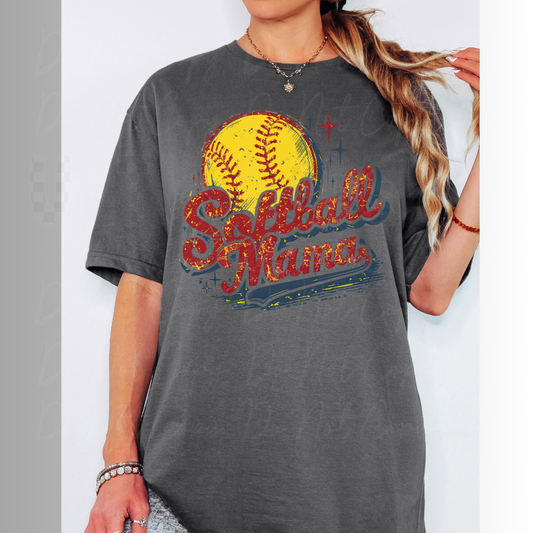 Softball Mama Womens Graphic T-Shirt