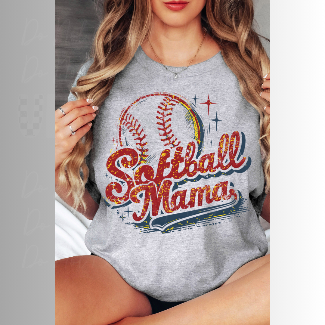 Softball Mama Womens Graphic T-Shirt