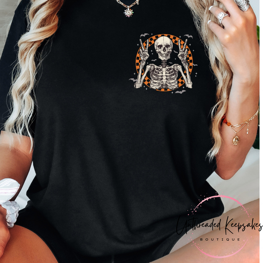 Spooky Season Skeleton Halloween Graphic T-Shirt