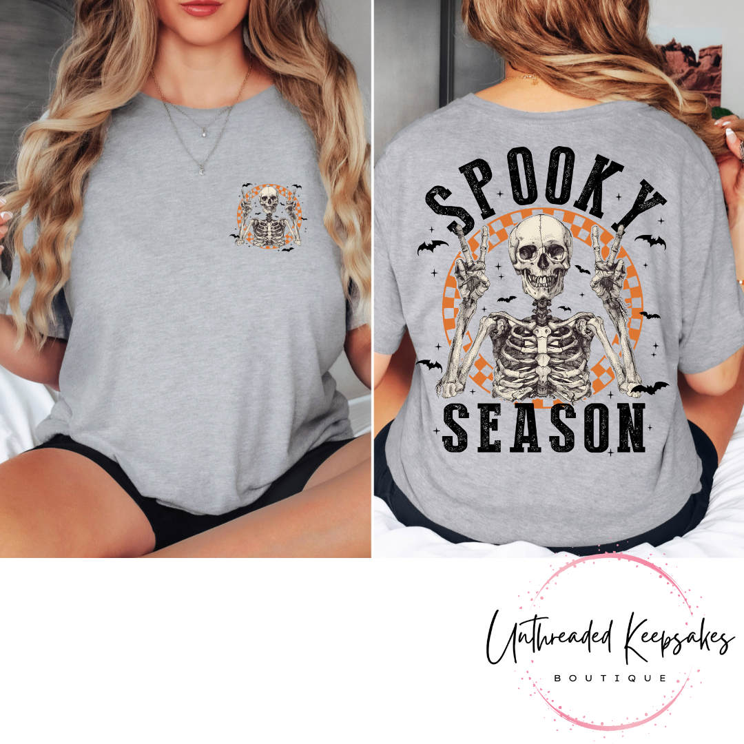 Spooky Season Skeleton Halloween Graphic T-Shirt