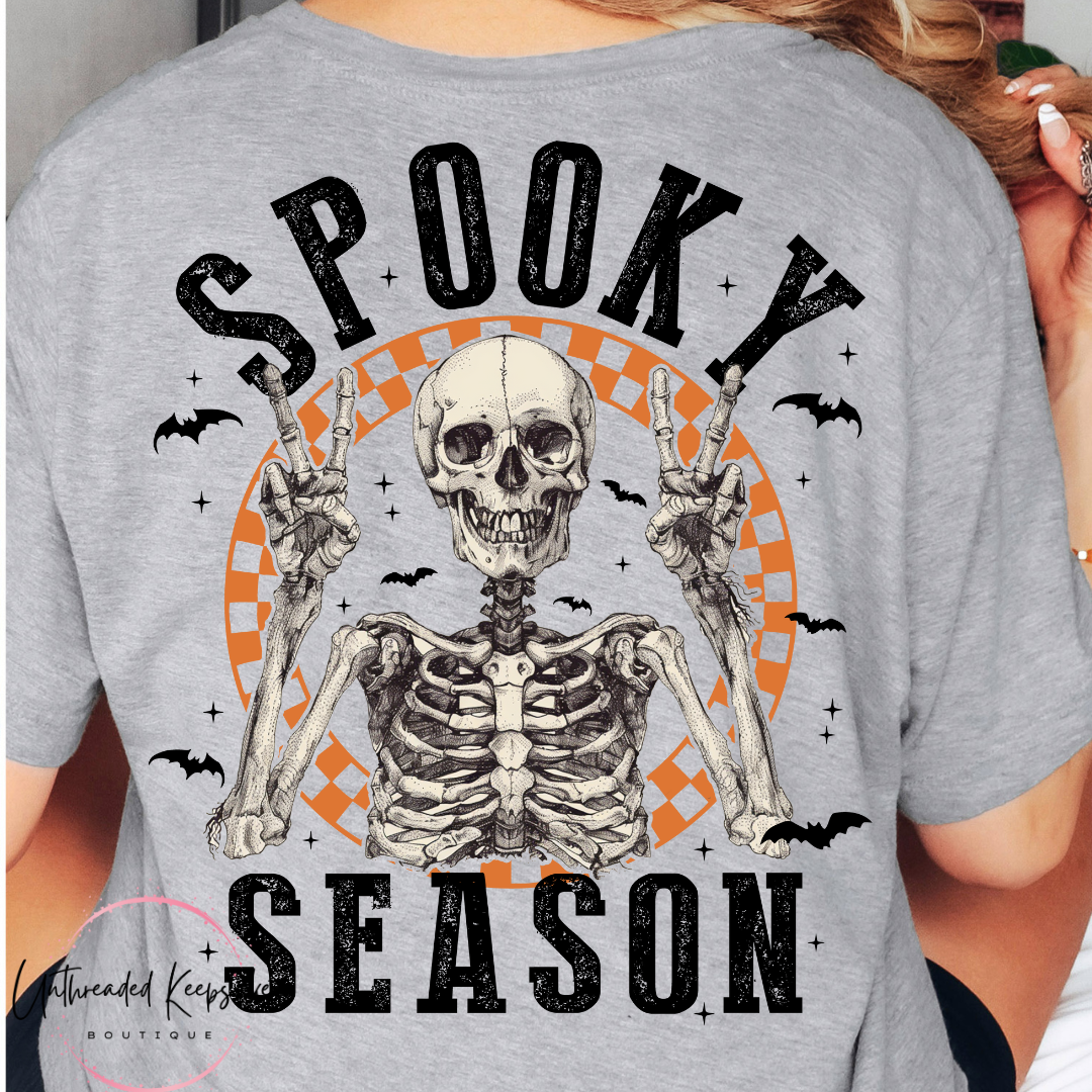 Spooky Season Skeleton Halloween Graphic T-Shirt