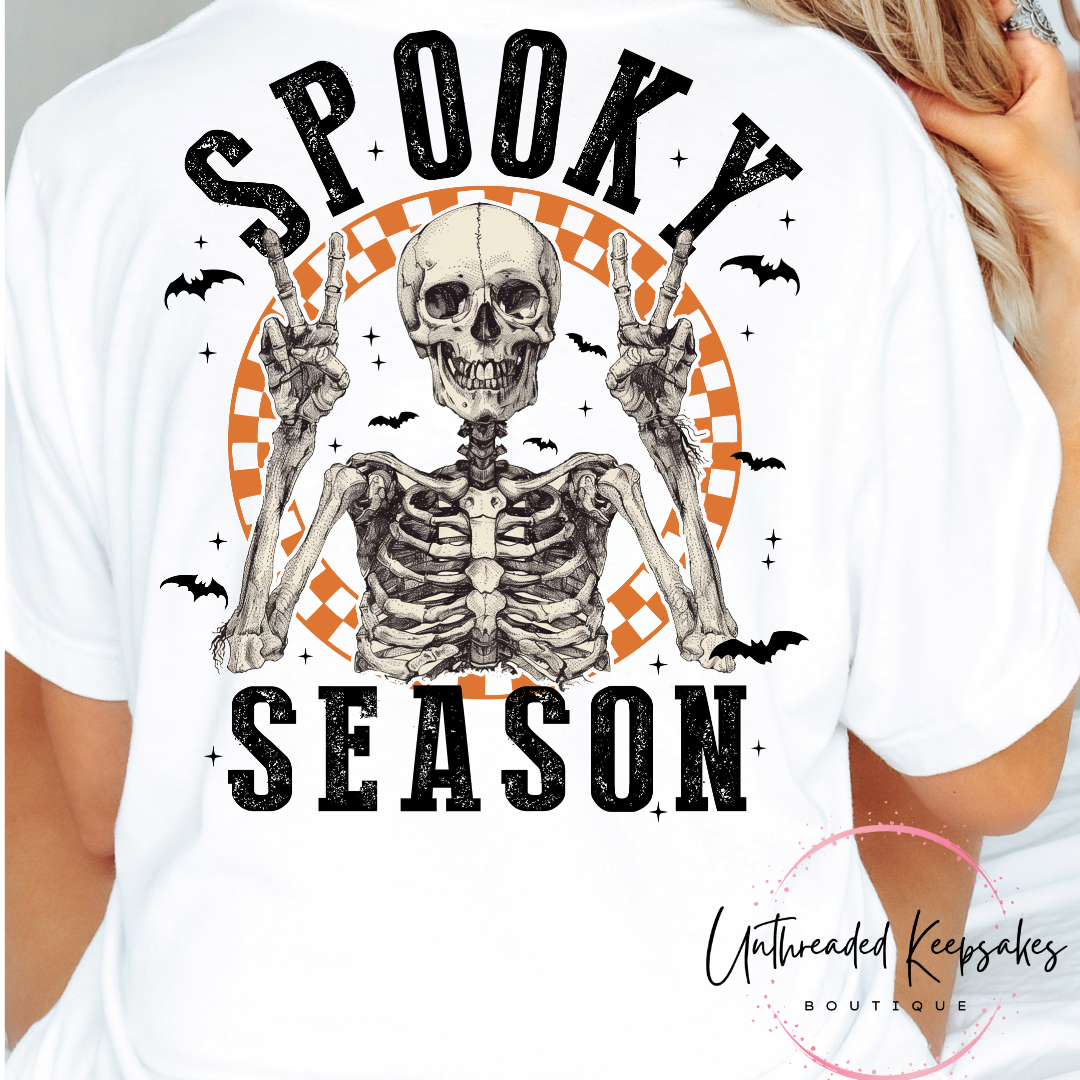 Spooky Season Skeleton Halloween Graphic T-Shirt