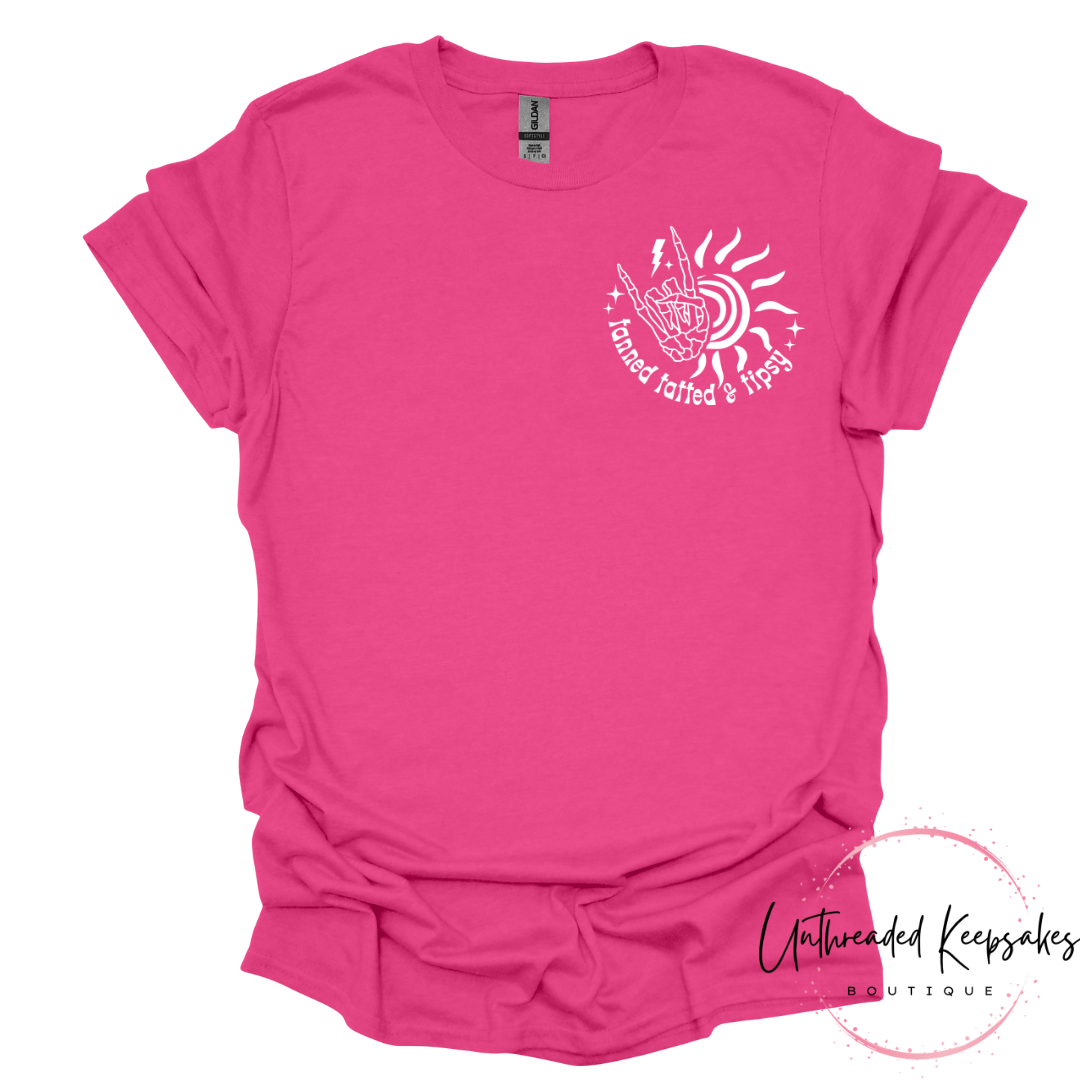 Tatted Tanned Tipsy Graphic T-Shirt
