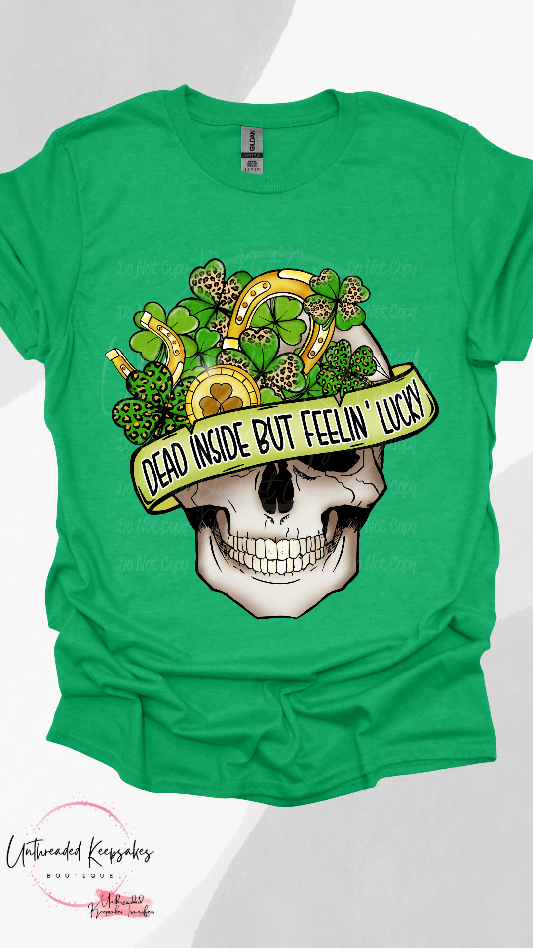 Dead Inside But Feeling Lucky St Pattys Day Graphic T-shirt