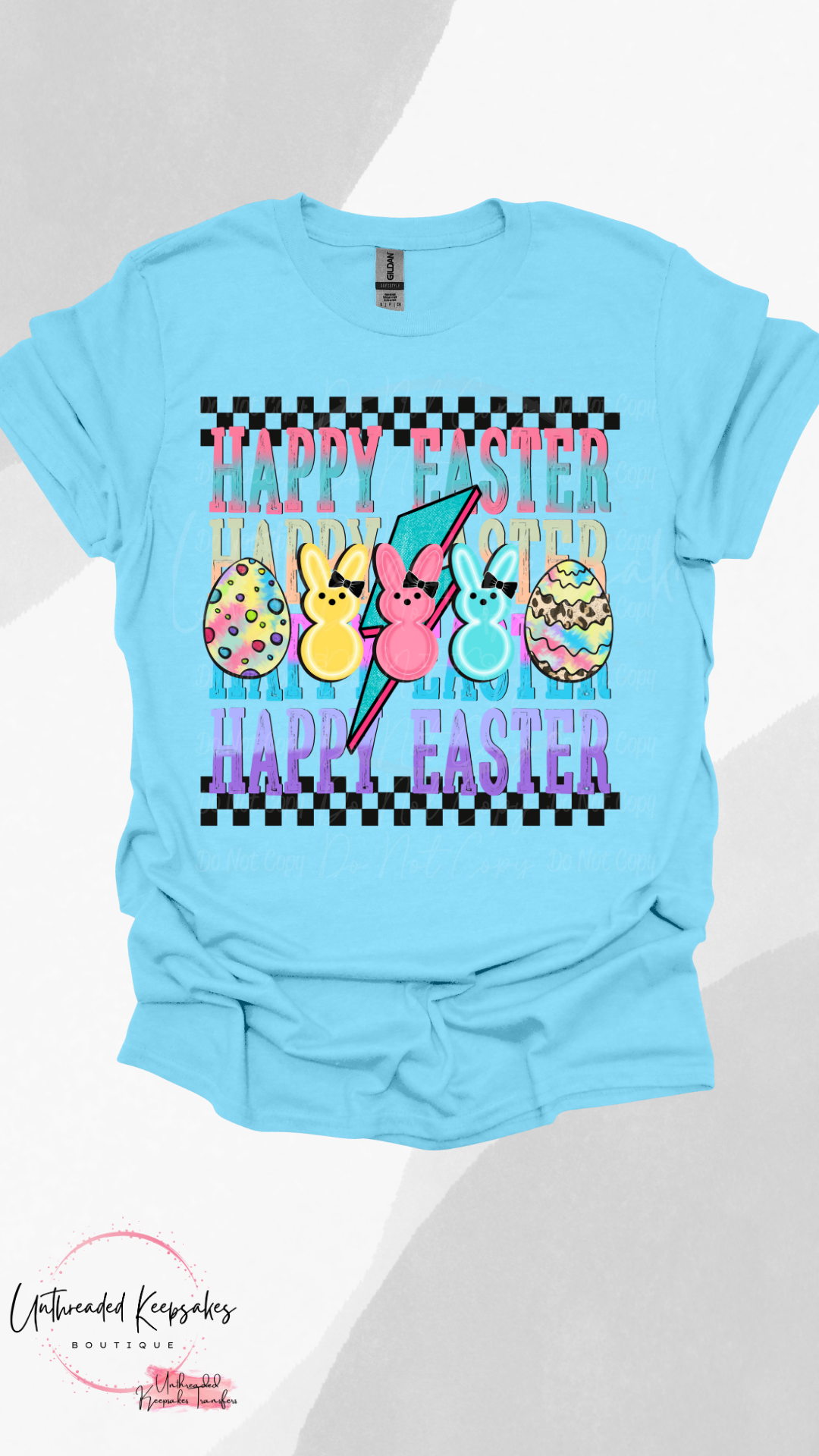 Happy Easter Blue Cute Easter Graphic T-shirt
