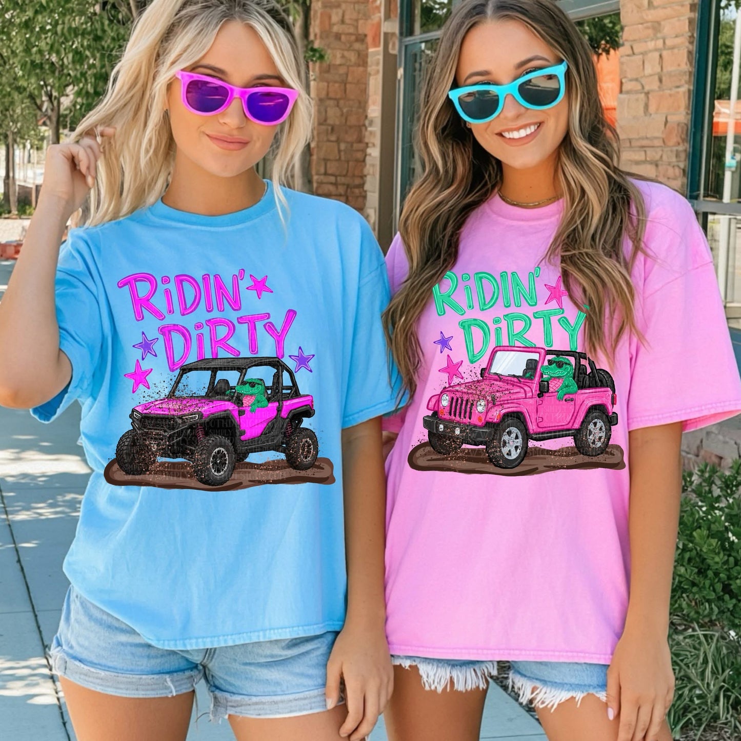 Ridin' Dirty Off-Road Graphic T-Shirt | Pink Jeep & Side-by-Side Tee | Funny Mud Life Shirt 💕🚙