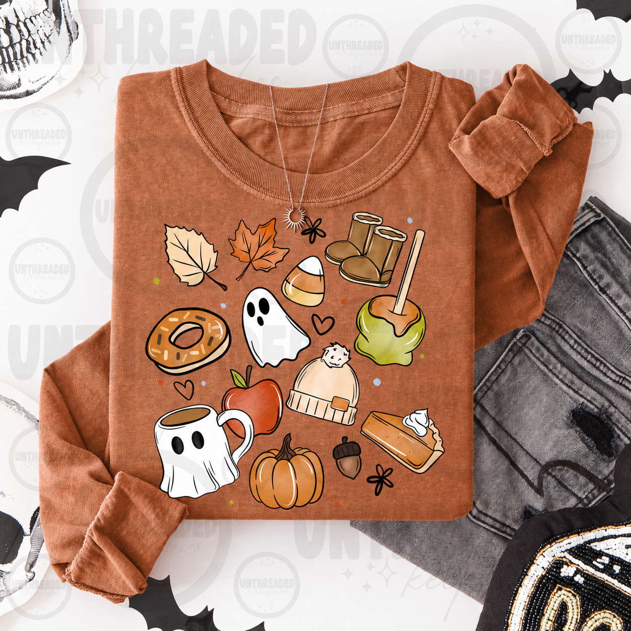 Cute Fall and Halloween Favorites Graphic Crewneck