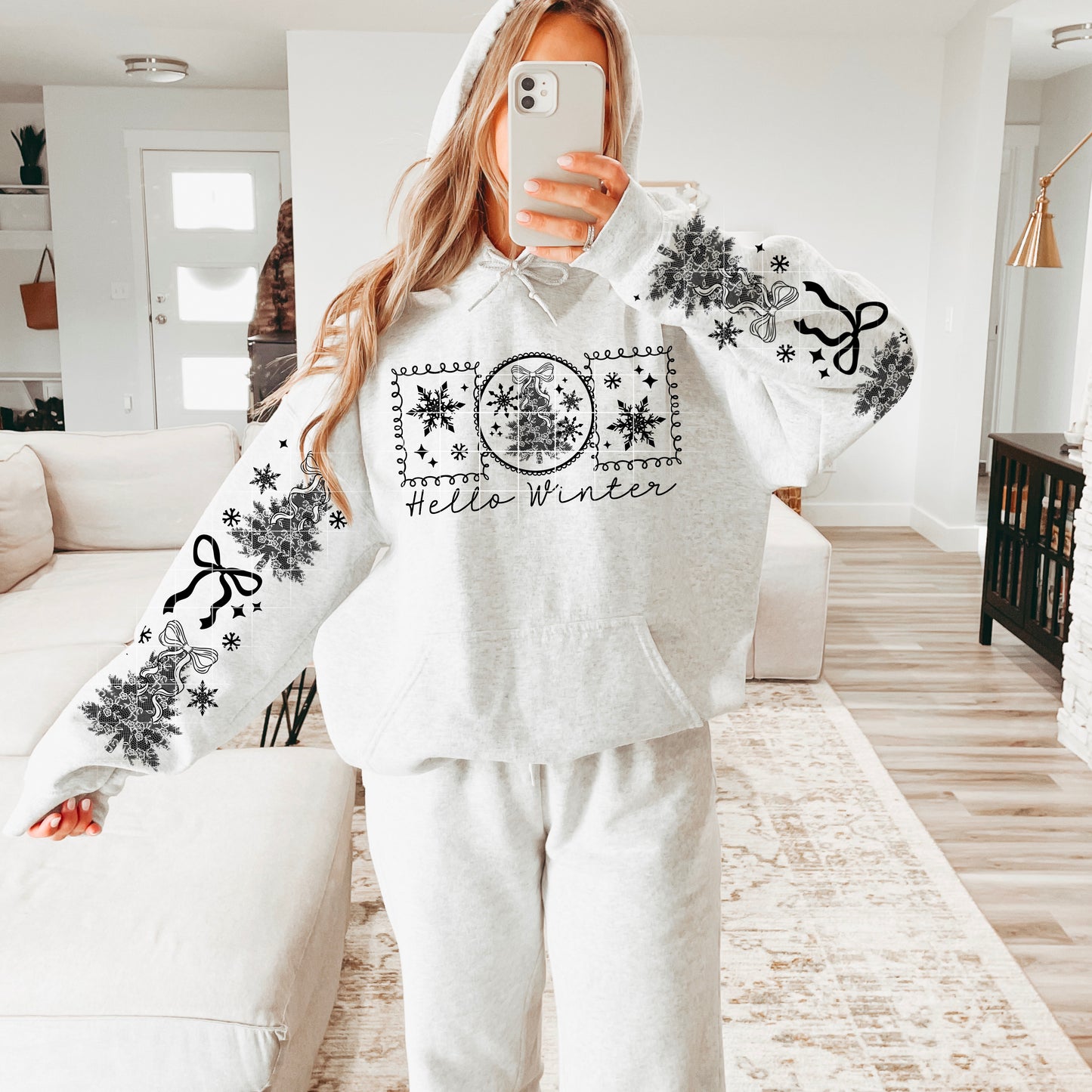 ❄️✨ Hello Winter Snowflake Hoodie ❄️ Cozy Seasonal Sweatshirt