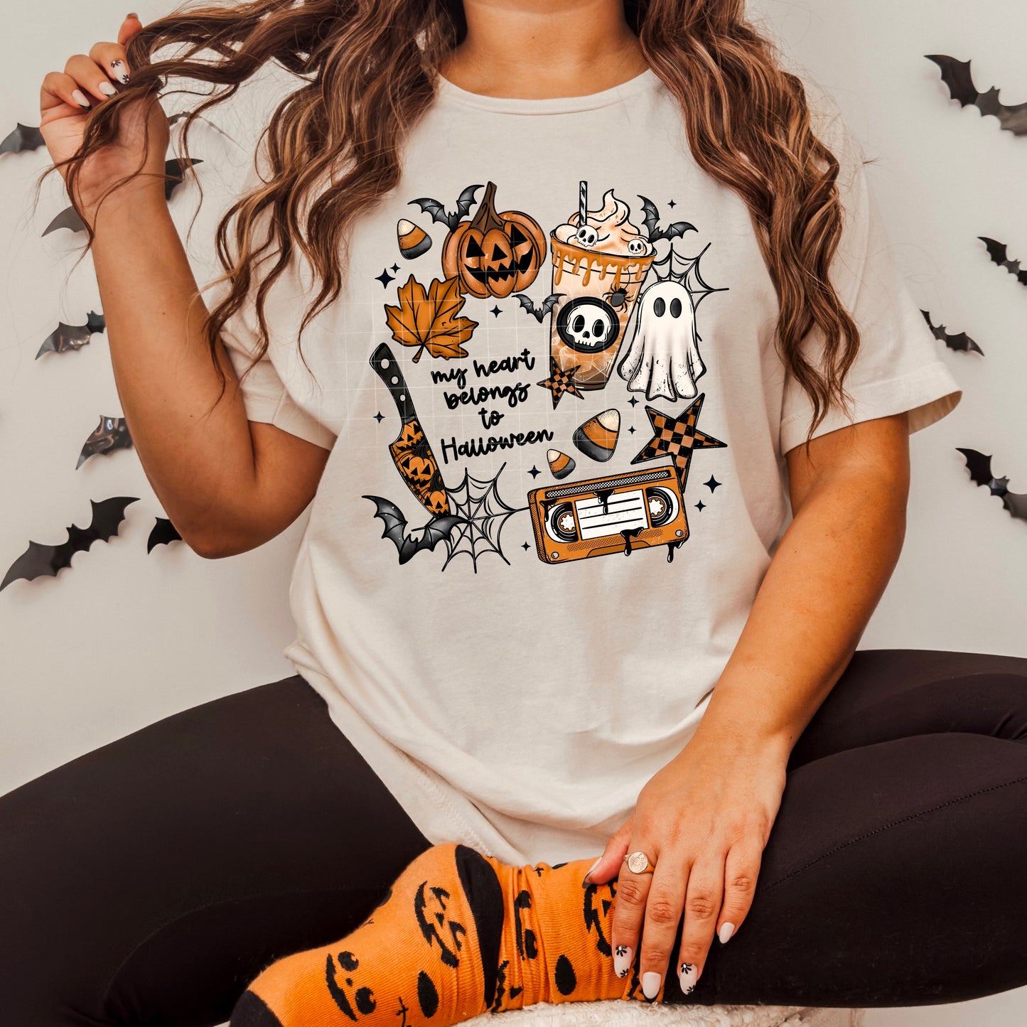 My Heart Belongs to Halloween T-Shirt – Spooky Cute Fall Graphic Tee