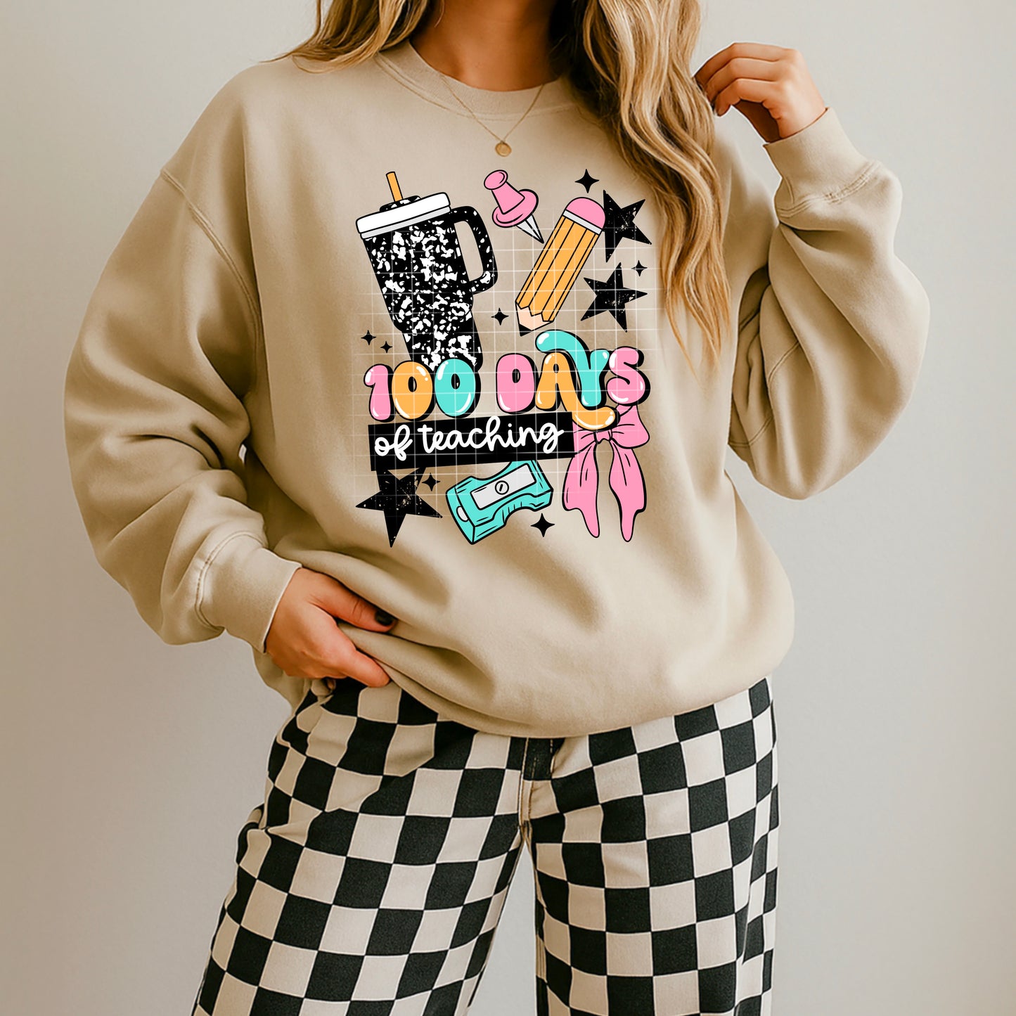 ππ 100 Days of Teaching Sweatshirt βοΈβ¨ Teacher Celebration Crewneck