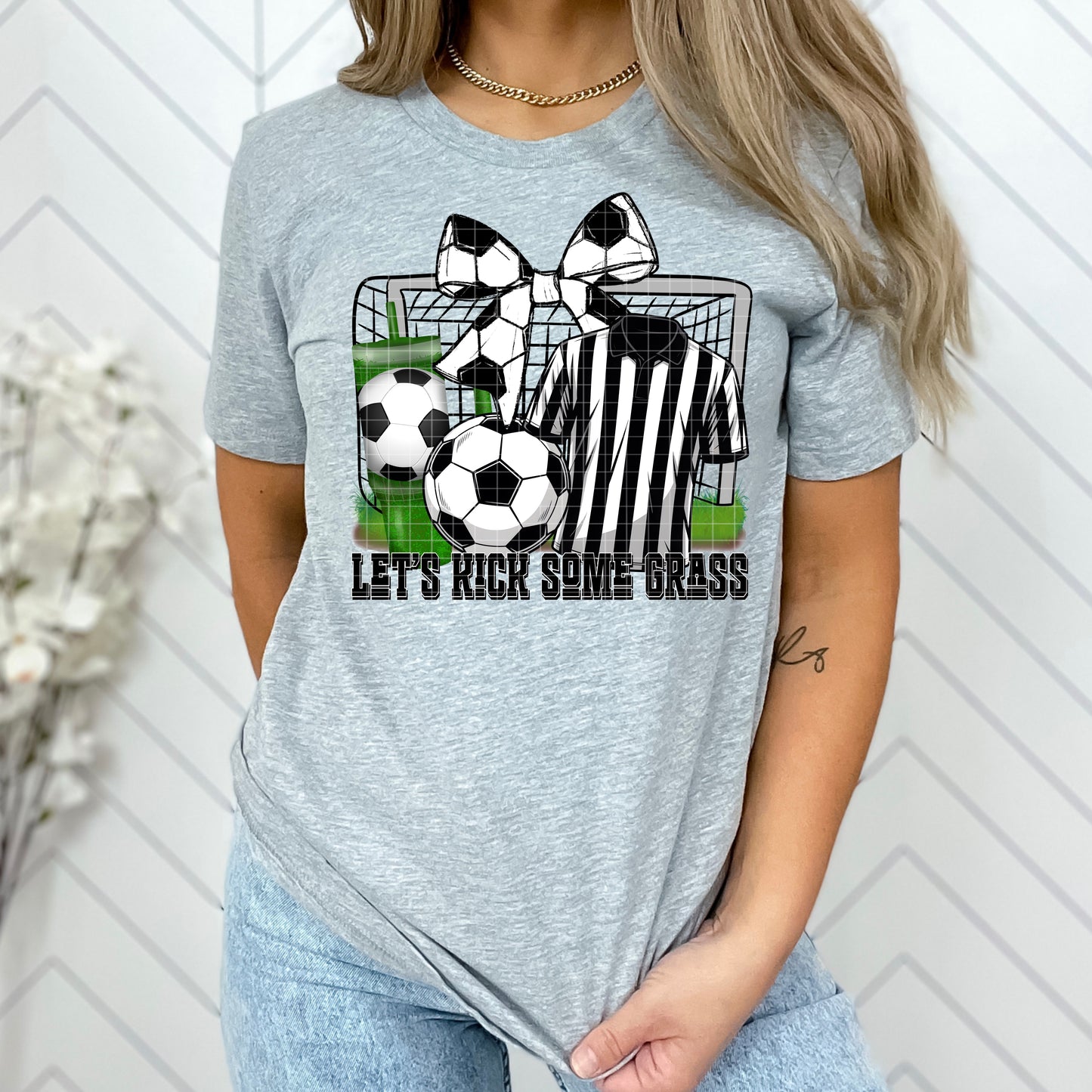Let's Kick Some Grass Soccer Graphic Tee | Soccer Mom Shirt | Soccer Game Day Tee | Unisex Sports Fan T-Shirt