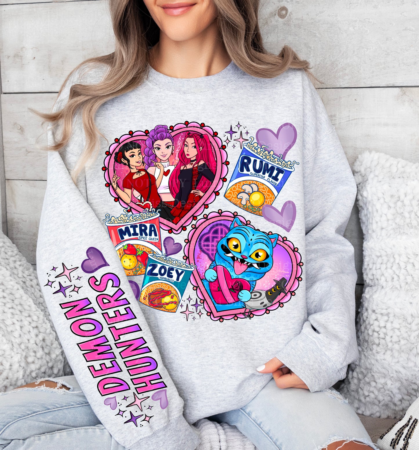 π Demon Hunters Valentine Crewneck | Ramen & Anime Aesthetic Sweatshirt