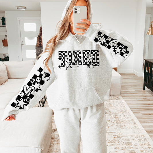Tired With Sleeves Graphic Hoodie