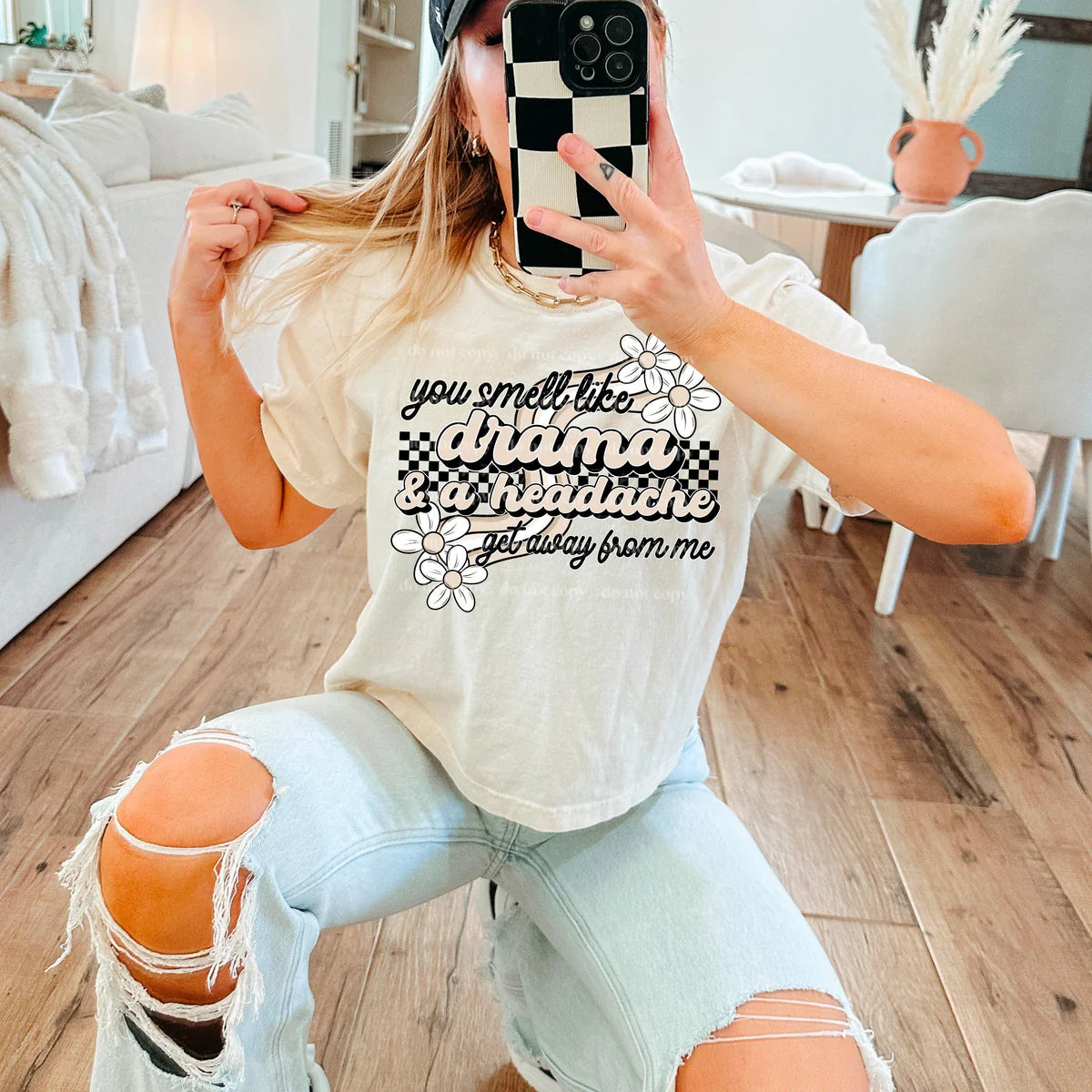 You Smell Like Drama and a headache Womens Graphic T-Shirt